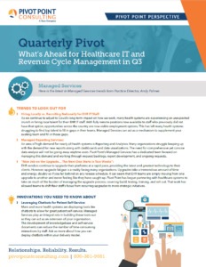 Image of the Q3 2021 healthcare IT trends report from Pivot Point Consulting