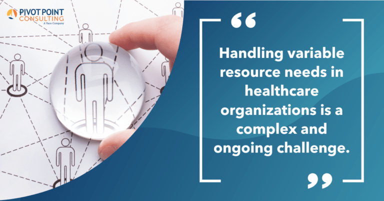 Quote from 3 Essential Steps for Variable Resource Management blog post that states, "Handling flexible resource needs in healthcare organizations is a complex and ongoing challenge."