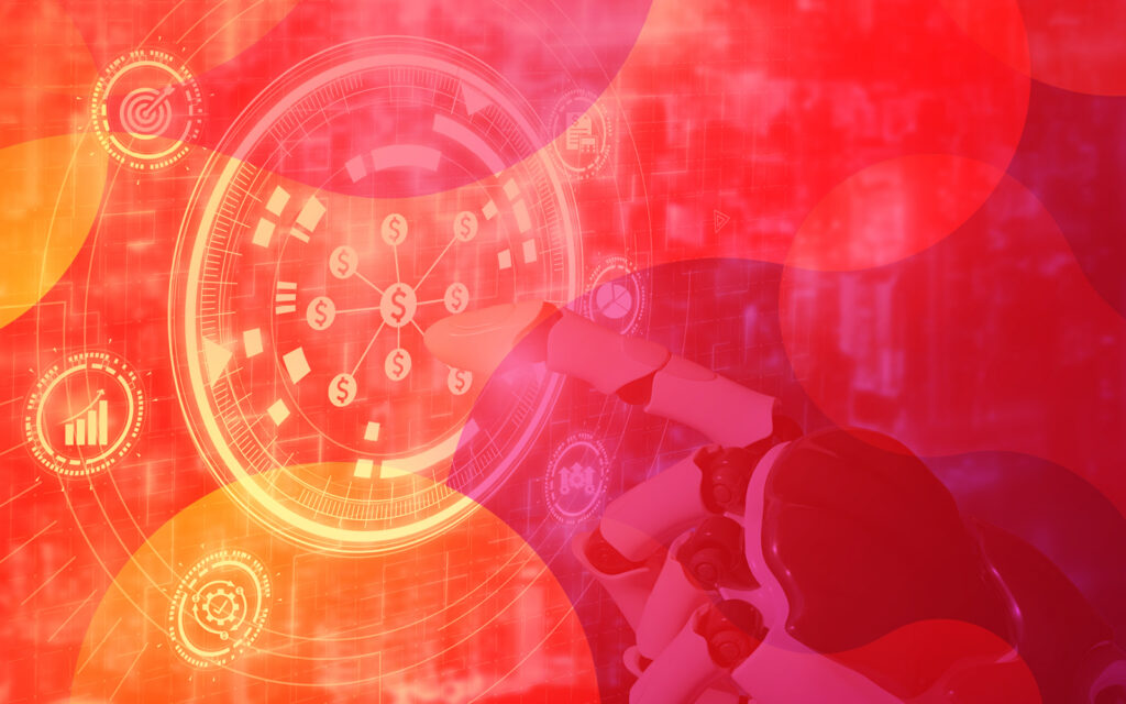 Bot on abstract background