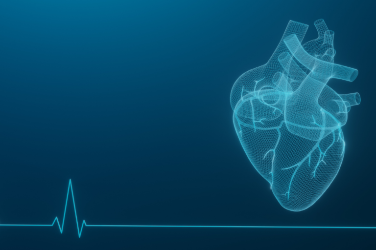 heart diagram with heart monitor reading